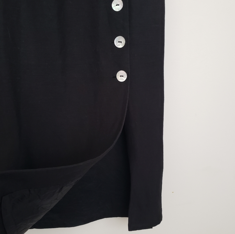 Linen blend button down midi skirt with liner- 8 - Picture 3 of 7